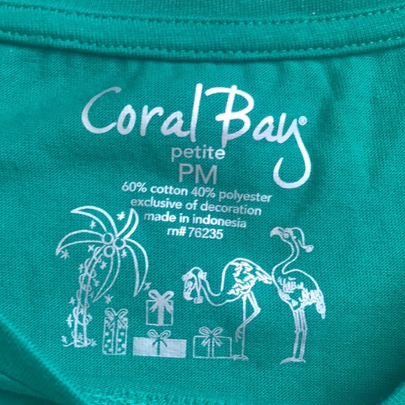 Deck the Palms Coral Bay 3/4 sleeve T-shirt, Sz PM - Picture 7 of 12